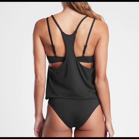 Athleta Seascape Blousy Tankini NWT Black 34D/DD Medium - Picture 6 of 7